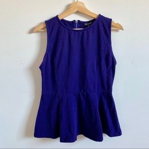 Topshop Peplum Sleeveless Top Sz 10 Blue/Purple